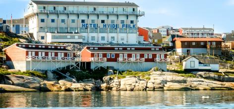 Hotel Hvide Falk har udsigt over havet i Ilulissat