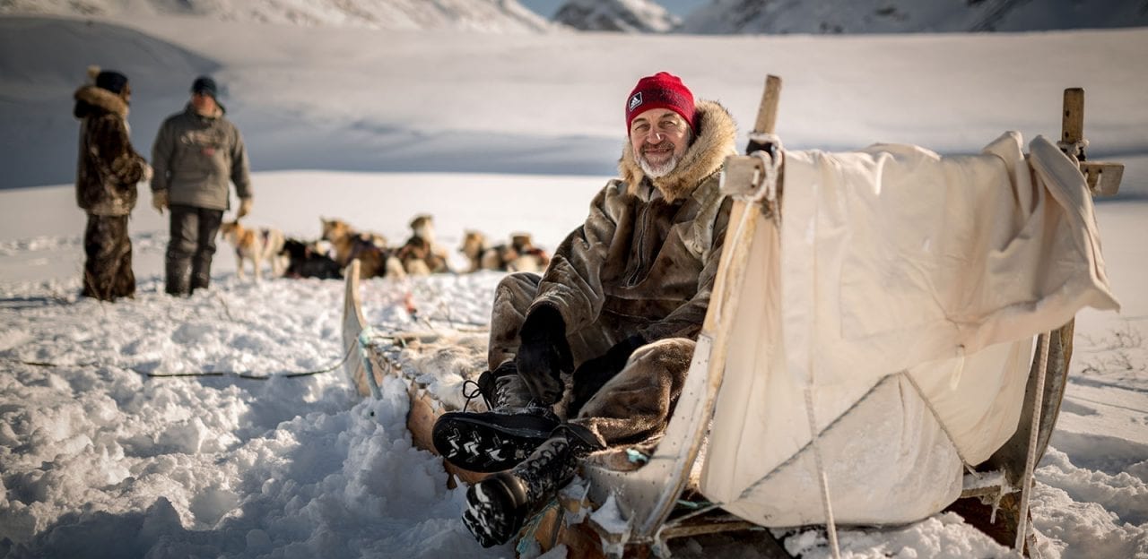 Resting on a dogsledge